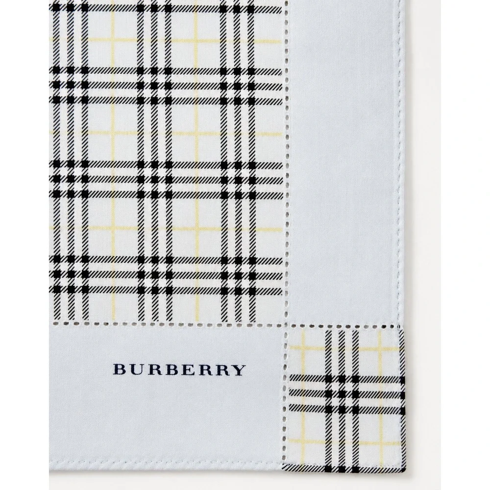 RARE Vintage Burberry Blue Check Square Scarf / Comes in Burberry Box